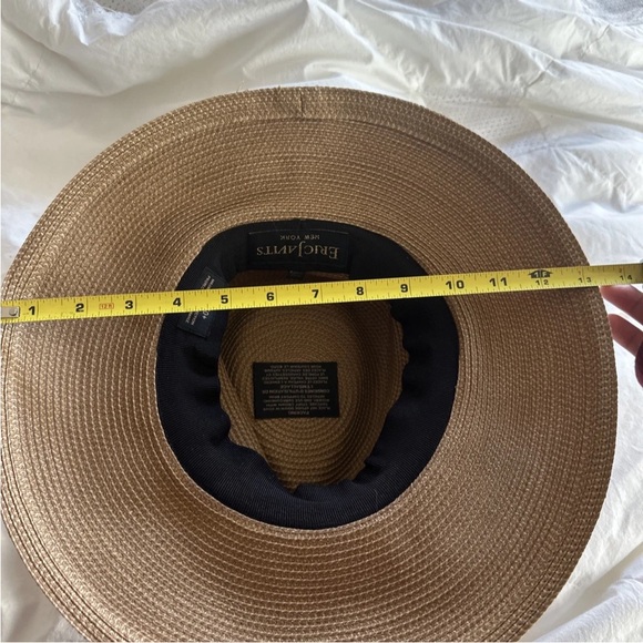 Eric Javits Womens Sun Hat Tan Straw UPF 50+ Wide Brim Foldable Travel - Picture 8 of 8